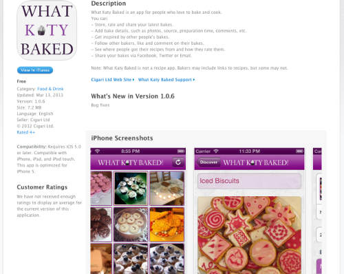 What Katy Baked on iTunes